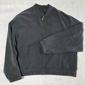 London Fog Mens Coat Size XXL Faux Suede Lined Jacket Gray- some wear see photos